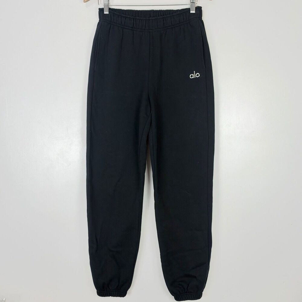 ALO Yoga Black Accolade Sweatpants Joggers Size S Lounge Sporty Chic Studio Yoga